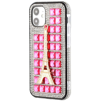 For Apple iPhone XR Fashion Luxury 3D Bling Diamonds Rhinestone Jeweled Ornament Shiny Crystal Hybrid Hard  Phone Case Cover