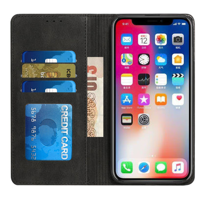 For Apple iPhone 14 (6.1") Wallet Premium PU Vegan Leather ID Credit Card Money Holder with Magnetic Closure Pouch Flip  Phone Case Cover