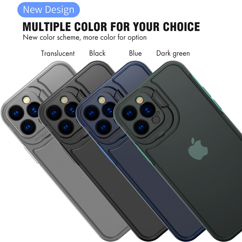 For Apple iPhone 13 /Pro Max Hybrid Tinted with Precise Raised Camera Protection & Invisible Stand Kickstand Ultra Slim  Phone Case Cover