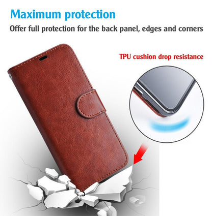 For Samsung Galaxy S20 FE /Fan Edition 5G Leather Wallet Case with Credit Card Holder Storage Kickstand & Magnetic Flip Brown Phone Case Cover