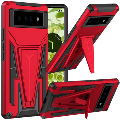 For Samsung Galaxy A23 5G Heavy Duty Protection Hybrid Built-in Kickstand Rugged Shockproof Military Grade Dual Layer Red Phone Case Cover