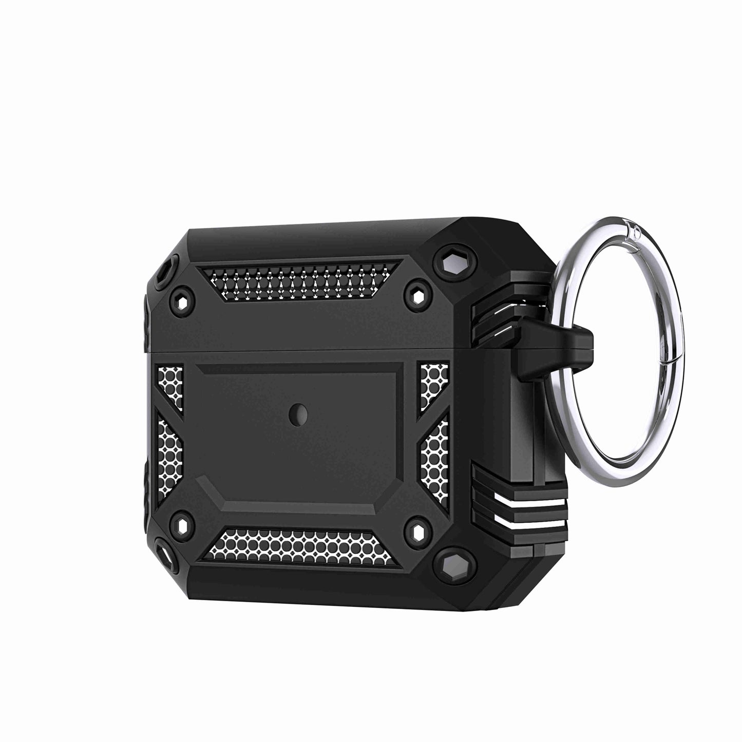 For Apple AirPods 2 & 1 Sturdy Shockproof Protective Hybrid Durable Armor with Wireless Charging, Carabiner Keychain Case Cover