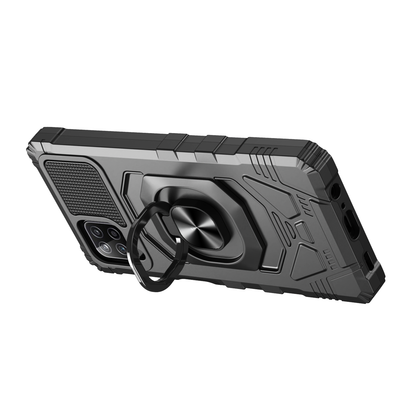 For Samsung Galaxy A12 5G Hybrid Dual Layer with Rotate Magnetic Ring Stand Holder Kickstand, Rugged Shockproof Anti-Scratch Protective  Phone Case Cover
