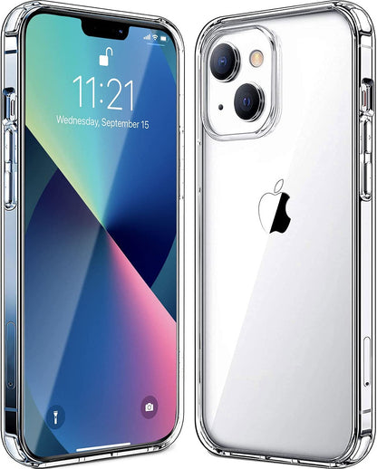 For Apple iPhone 11 (6.1") Transparent Designed Slim Thick Hybrid Hard PC Back and TPU Frame Bumper Protective Clear Phone Case Cover