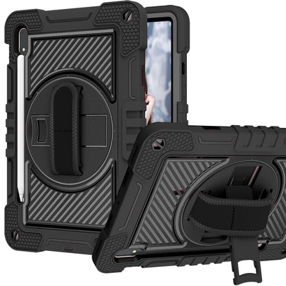 Case for Samsung Galaxy Tab A8 10.5 inch (2022) Hybrid 3in1 Multi-Functional Tablet Case with Hand, Shoulder Strap, Pencil & Stand Holder Black Tablet Cover