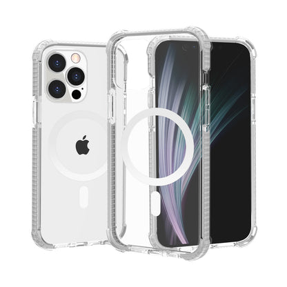 For Apple iPhone 13 /Pro Max ShockProof Hybrid Acrylic Transparent Hard PC + TPU Color Frame Bumper Compatible with MagSafe  Phone Case Cover