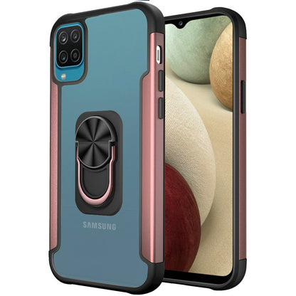 For Samsung Galaxy A33 5G Clear Military Grade Design Hybrid Protective with Ring Holder Kickstand [Magnetic Car Mount Feature]  Phone Case Cover