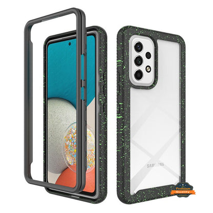 For Samsung Galaxy A53 5G Full Body Armor Slim Hybrid Double Layer Hard PC + TPU Transparent Back Rugged Shockproof  Phone Case Cover