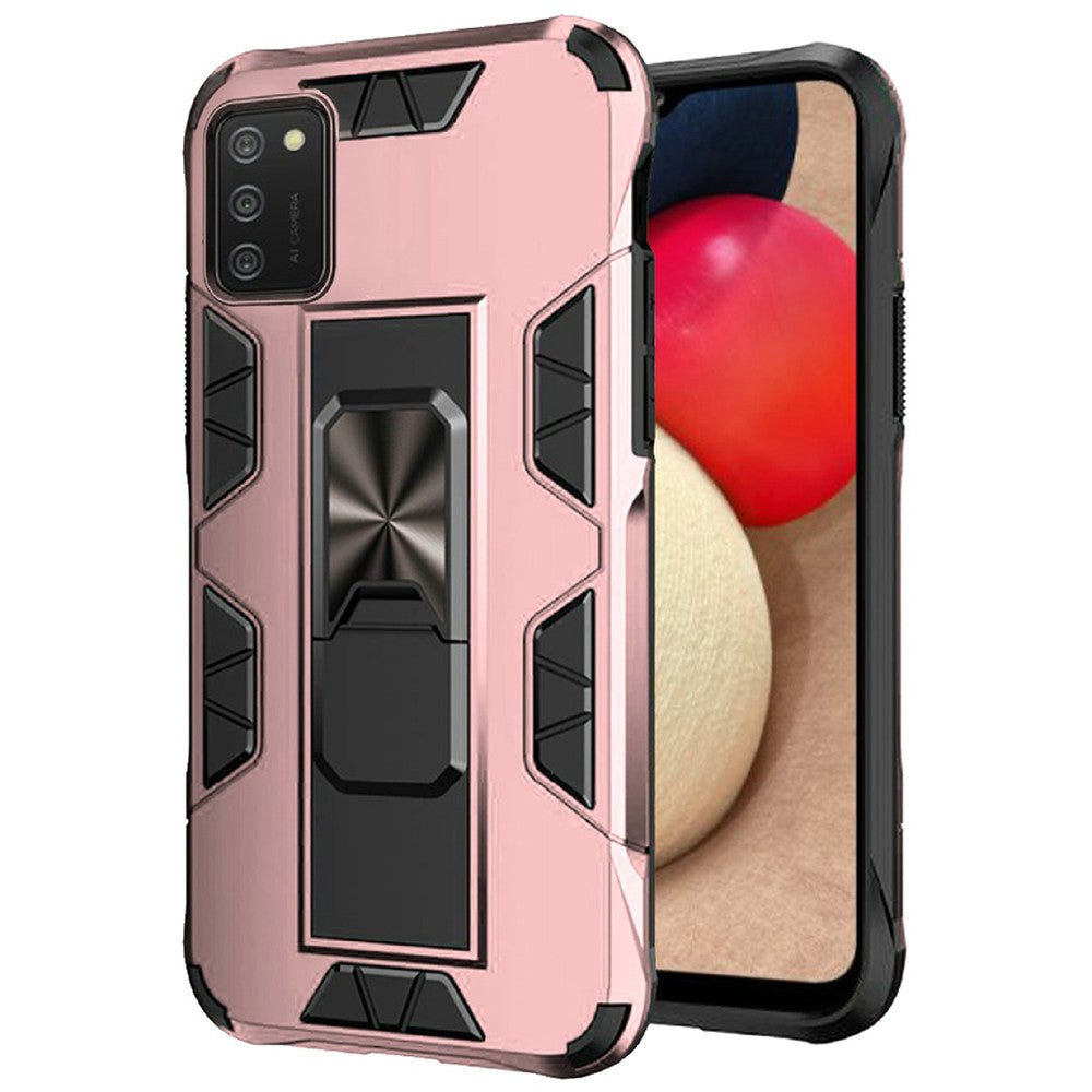 For Samsung Galaxy A02S Hybrid Magnetic Slide Ring Stand fit Car Mount Grip Holder Full Body Heavy Duty Rugged Military Grade  Phone Case Cover