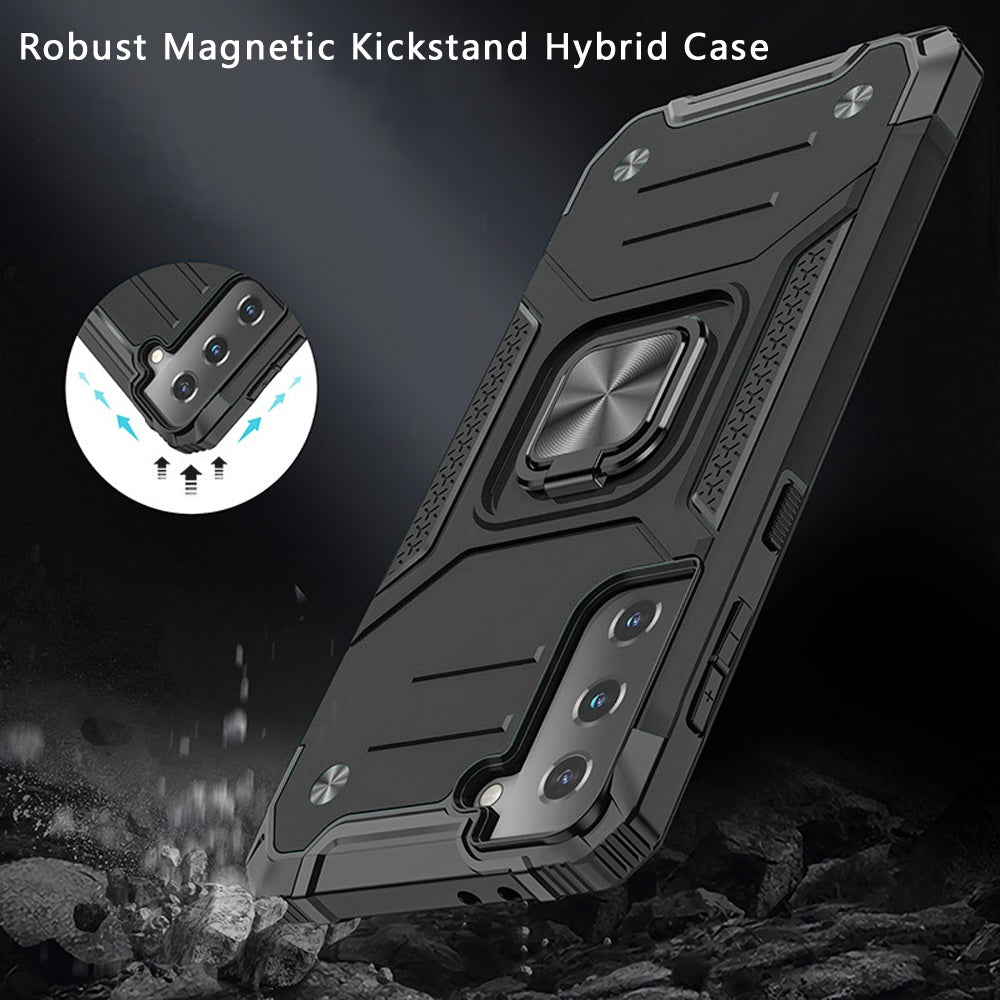 For Samsung Galaxy S22 /Plus Ultra Armor Hybrid with Ring Holder Kickstand Shockproof Heavy-Duty Durable Rugged Dual Layer  Phone Case Cover