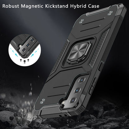 For Samsung Galaxy S22 /Plus Ultra Armor Hybrid with Ring Holder Kickstand Shockproof Heavy-Duty Durable Rugged Dual Layer  Phone Case Cover