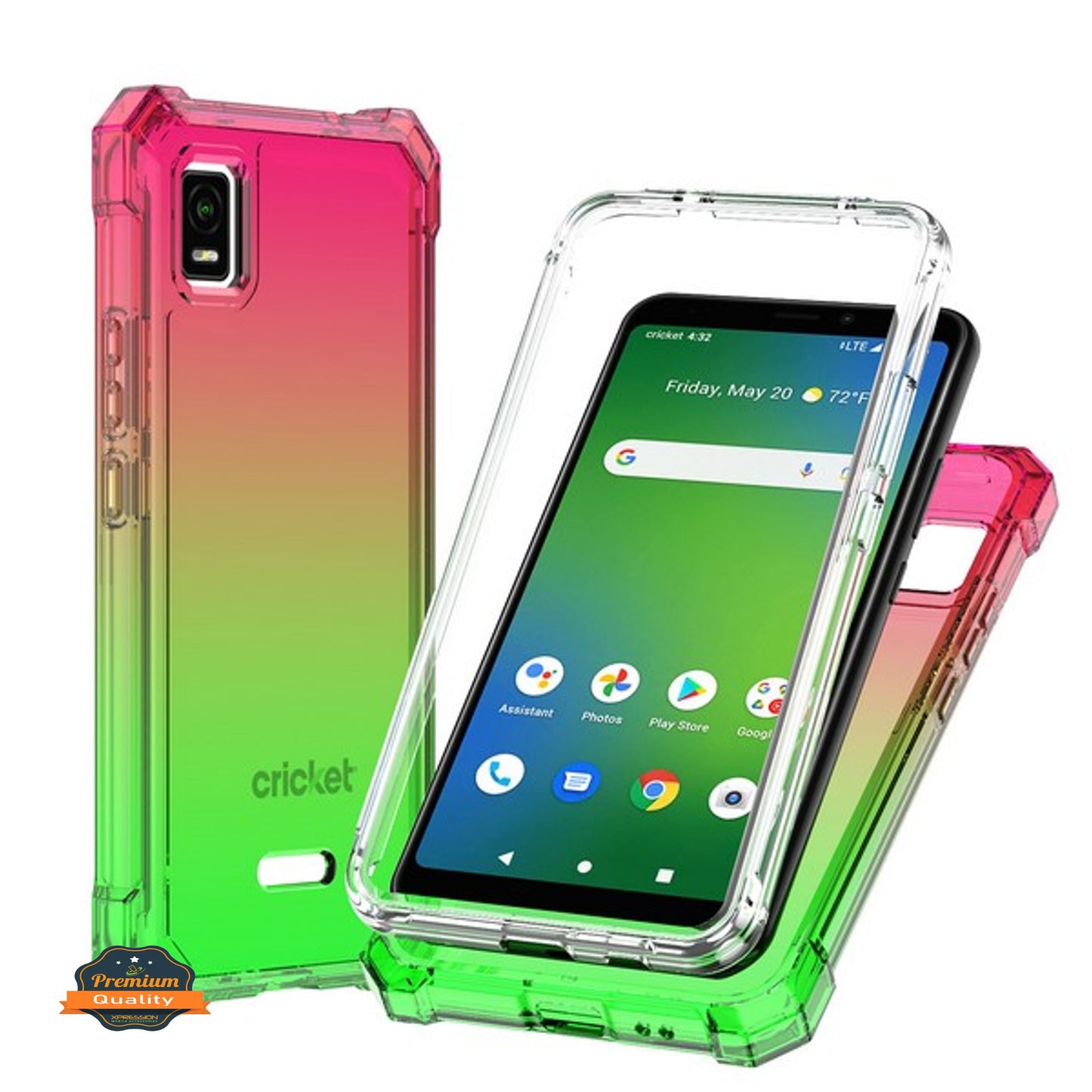For Cricket Vision Plus 2022 Hybrid 2in1 Front Bumper Frame Cover Square Edge Shockproof TPU + Hard PC Heavy Duty  Phone Case Cover