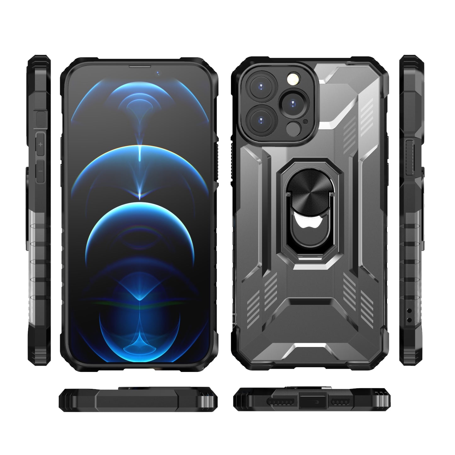 For Google Pixel 6 Armor Defender Hybrid Protective Heavy Duty with Ring Holder Kickstand [Magnetic Car Mount Feature]  Phone Case Cover