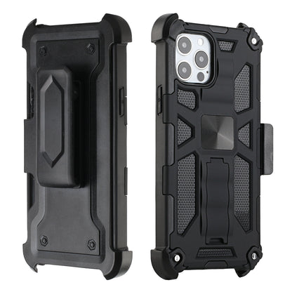 For Apple iPhone 13 (6.1") Hybrid 3in1 Combo Holster Belt Clip with Kickstand, Full-Body Armor Protective Military-Grade  Phone Case Cover