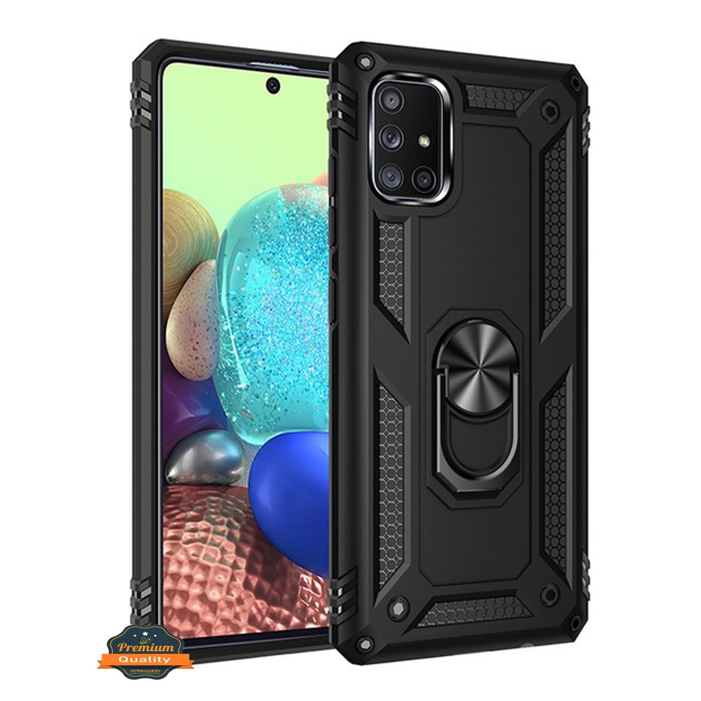 For Samsung Galaxy S20 FE /Fan Edition Shockproof Hybrid Dual Layer PC + TPU with Ring Stand Metal Kickstand Heavy Duty  Phone Case Cover