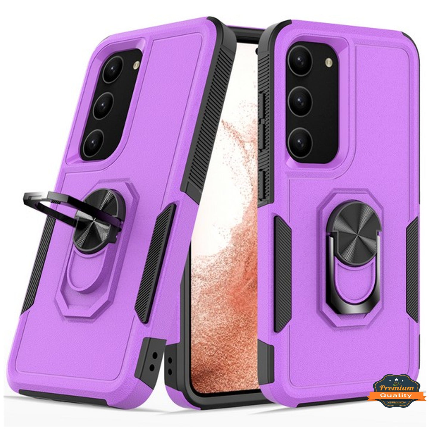 For Motorola Moto G 5G 2023 Shockproof Hybrid Dual Layer PC + TPU with Ring Stand Metal Kickstand Heavy Duty Armor  Phone Case Cover