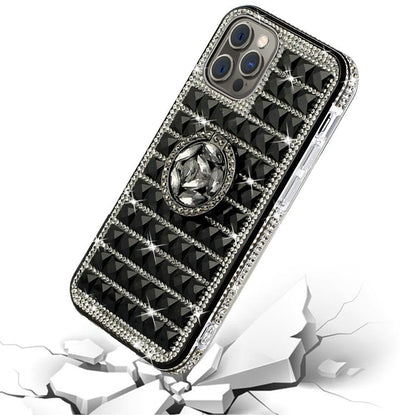 For Apple iPhone 8 Plus/7 Plus/6 6S Plus Luxury 3D Bling Diamonds Rhinestone Jeweled Crystal Hybrid with Ring Stand Holder  Phone Case Cover