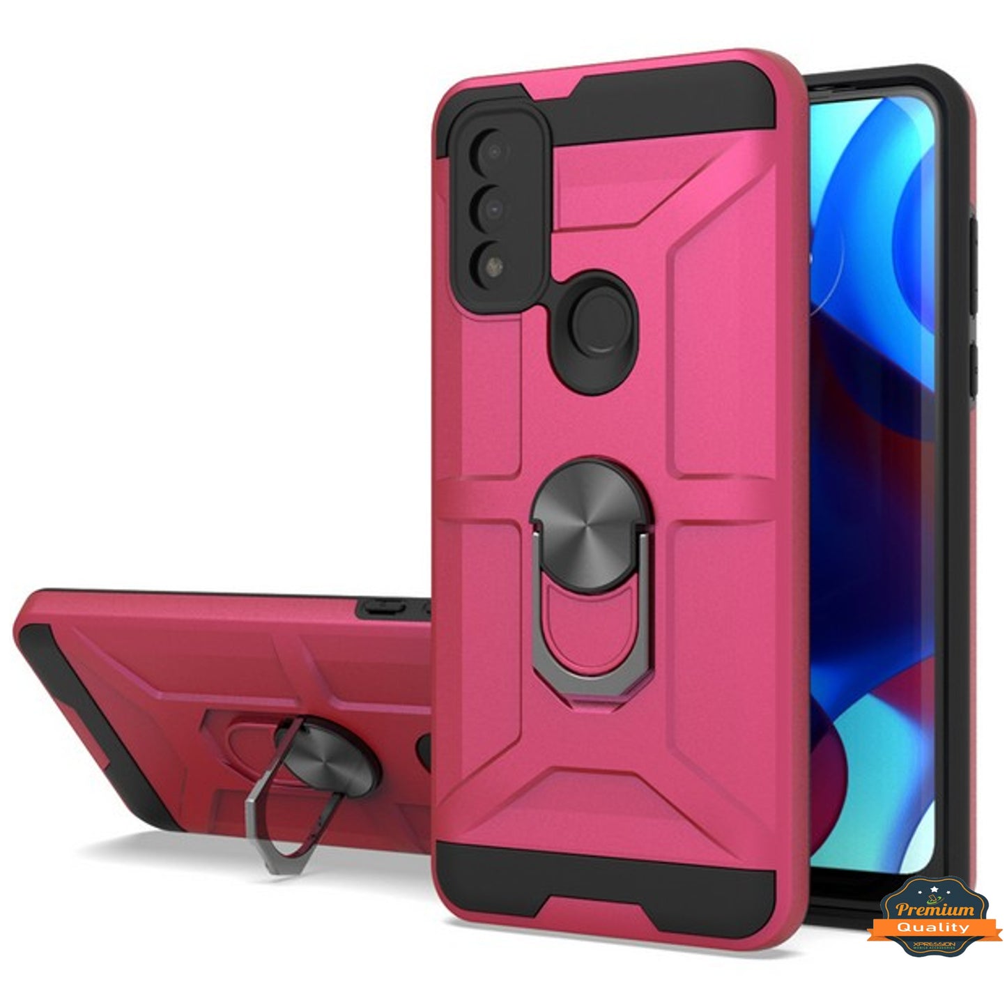 For Motorola Moto G Power 2022 Hybrid Ring Stand [360° Rotatable Ring Holder Magnetic Kickstand] Armor Shockproof Rubber TPU  Phone Case Cover