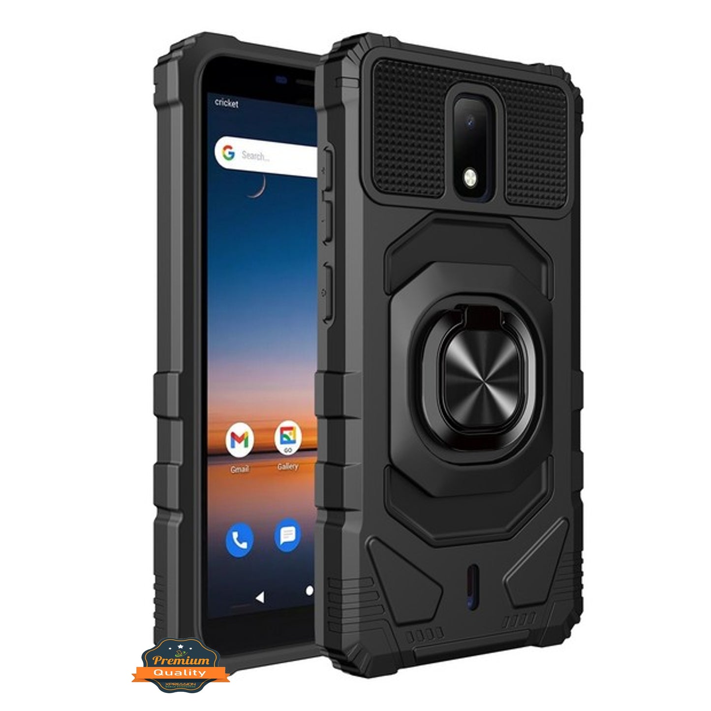 For AT&T Calypso 2 Hybrid Magnetic Car Mount 360° Rotating Ring Kickstand Stand Holder Armor Protective [Military Grade]  Phone Case Cover