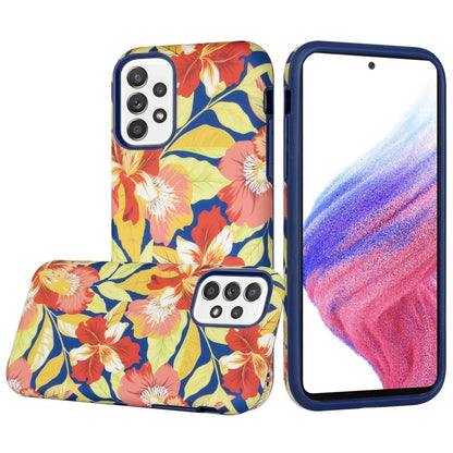 For Samsung Galaxy Z Flip 4 5G Bliss Floral Stylish Design Hybrid Rubber TPU Hard PC Shockproof Armor Slim  Phone Case Cover