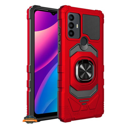 For Alcatel 1V 2021 6002 Hybrid Magnetic Car Mount Ring Kickstand Stand Holder Full Body Armor Protective [Military Grade]  Phone Case Cover