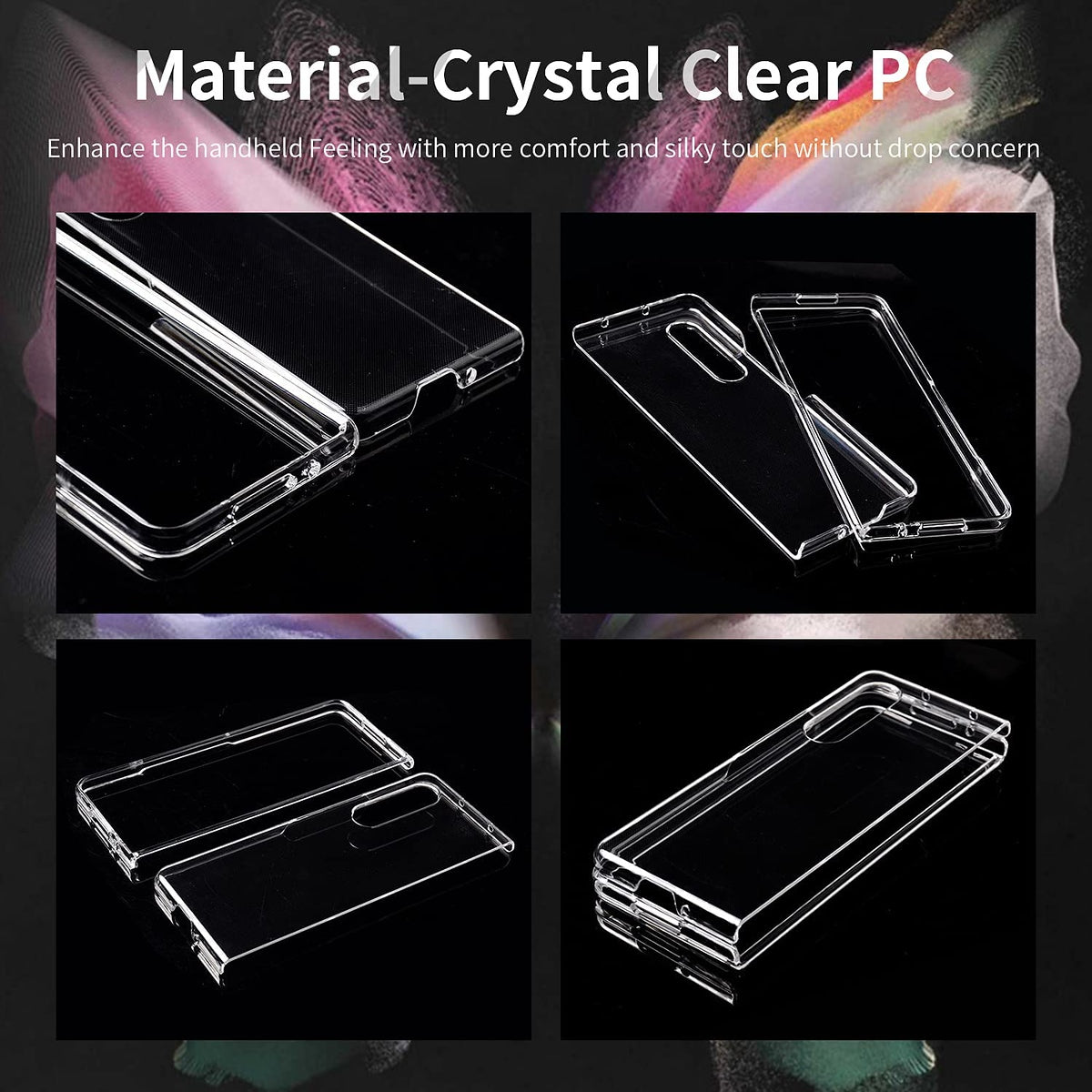 For Samsung Galaxy Z Fold 4 5G Ultra Thin Transparent Premium PC Hard TPU Full Protection Non-Slip Hybrid Shockproof Clear Phone Case Cover