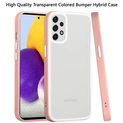 For Samsung Galaxy A73 5G Hybrid Transparent Colored Frame Bumper Hard Back Shockproof Slim TPU Silicone Protective  Phone Case Cover
