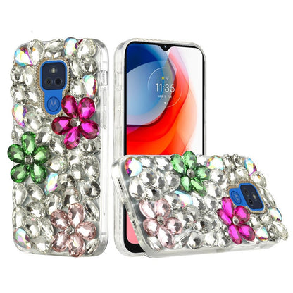 For Samsung Galaxy S21 Plus Bling Clear Crystal 3D Full Diamonds Luxury Sparkle Rhinestone Hybrid Protective Pink/ Neon Green Phone Case Cover