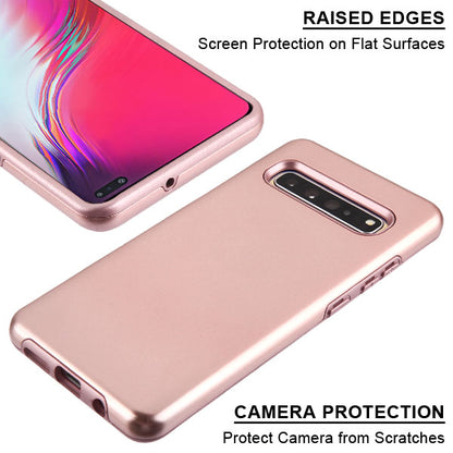 For Samsung Galaxy S10 5G (6.7") Dual Layer Hybrid Armor Rubber TPU Hard PC Shockproof Rugged Slim Rose Gold Phone Case Cover