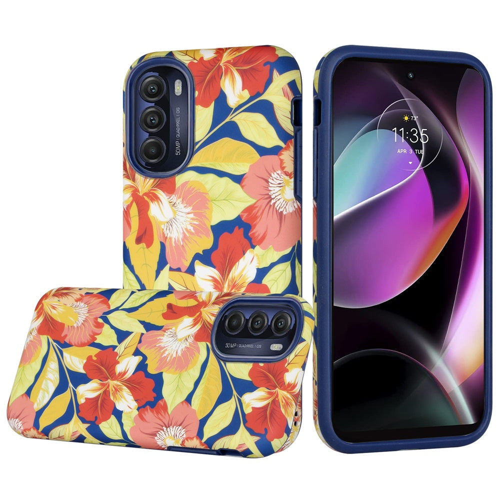 For Motorola Moto G Stylus 5G 2022 Bliss Floral Stylish Design Hybrid Rubber TPU Hard Shockproof Armor  Phone Case Cover