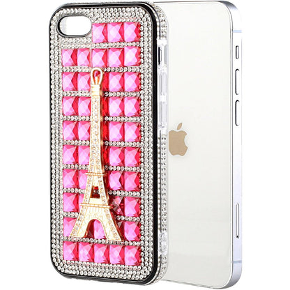 For Apple iPhone SE 2022 /SE 2020/8/7 Fashion Luxury 3D Bling Diamonds Rhinestone Jeweled Ornament Crystal Hybrid Hard  Phone Case Cover