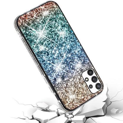 For Apple iPhone 14 /Plus Pro Max Rhinestone Sparkling Rainbow Gradual Glitter Full Diamonds Bling Hybrid Rugged  Phone Case Cover