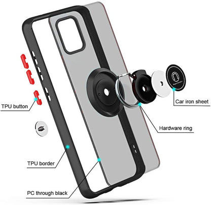 For Samsung Galaxy Note 8 Hybrid Protective TPU Shockproof with 360° Rotation Ring Magnetic Stand & Covered Camera Black Phone Case Cover