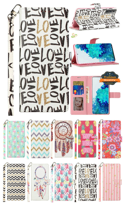 For AT&T Fusion Z, Motivate Design Wallet Case ID Money Credit Card Holder Leather Folio Pocket Flip Pouch & Strap  Phone Case Cover