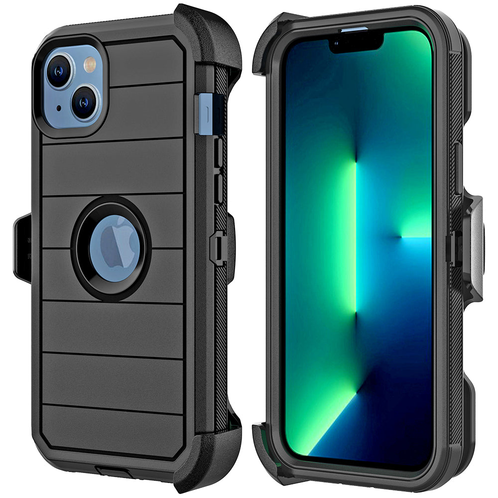 For Apple iPhone 14 /Pro Max Heavy Duty Hard PC + TPU Dual Protective Hybrid Combo Holster Belt Clip Stand  Phone Case Cover