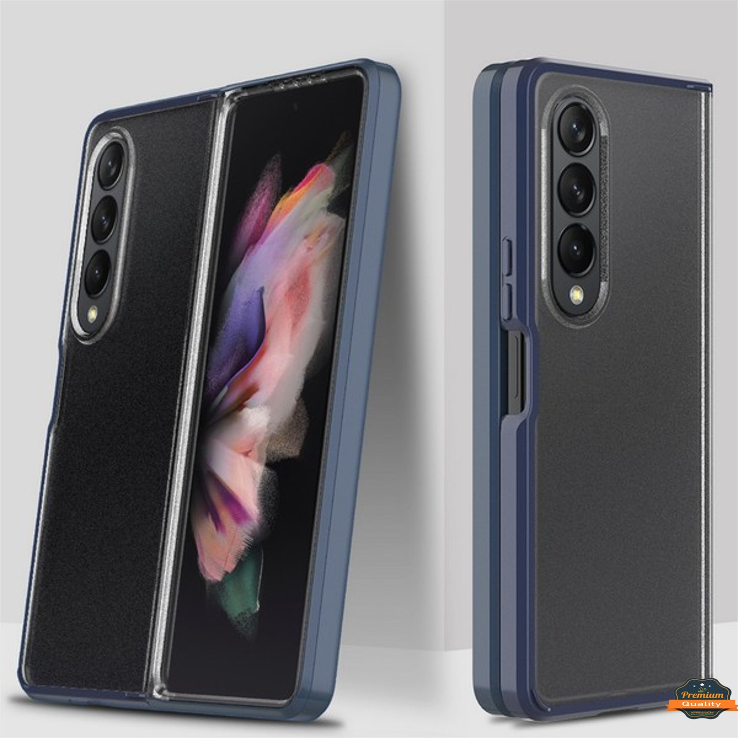 For Samsung Galaxy Z Fold 4 5G Transparent Full Body with Built-in Screen Protector Hard PC Ultra-Thin Shockproof Protective  Phone Case Cover