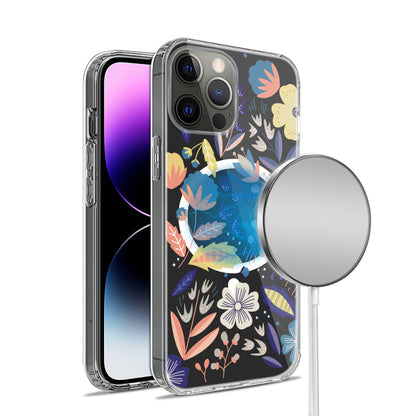 For Apple iPhone 13 Pro Max (6.7") Hybrid Flower Design Stylish Fashion Hard MagSafe Compatible Shockproof  Phone Case Cover