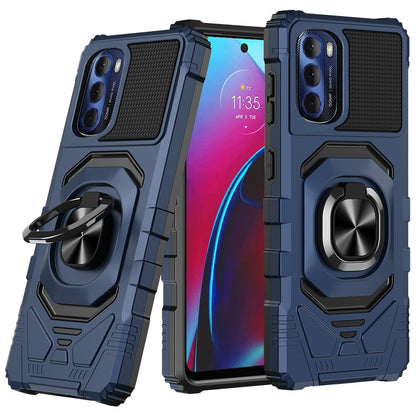 For Motorola Moto G Stylus 2022 Hybrid Dual Layer with Rotate Magnetic Ring Stand Holder Kickstand, Rugged Shockproof  Phone Case Cover