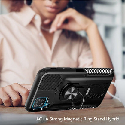 For Samsung Galaxy A12 5G Military Grade Hybrid Heavy Duty 2 in 1 Protective Hard PC and Soft Silicone with Ring Stand Holder  Phone Case Cover