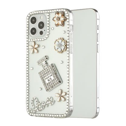 For Apple iPhone 13 (6.1") Bling Clear Crystal 3D Full Diamonds Luxury Sparkle Rhinestone Hybrid Protective  Phone Case Cover