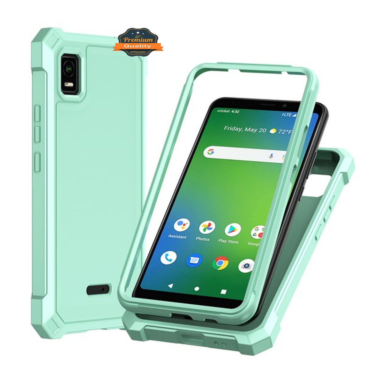For Cricket Vision Plus 2022 Hybrid 2in1 Front Bumper Frame Cover Square Edge Shockproof Soft TPU + Hard PC Anti-Slip  Phone Case Cover