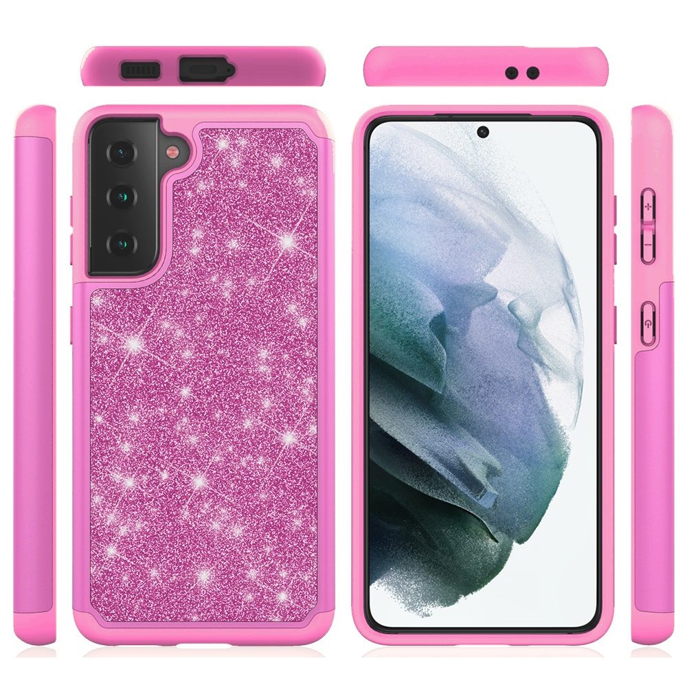 For Apple iPhone 13 Pro (6.1") Glitter Sparkle Bling Shinny Hybrid Slim Rhinestone 2 in 1 Hard PC & Soft TPU Rugged Protective  Phone Case Cover