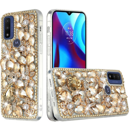 For Motorola Moto G Power 2022 Bling Clear Crystal 3D Full Diamonds Luxury Sparkle Transparent Rhinestone Hybrid Bumper  Phone Case Cover