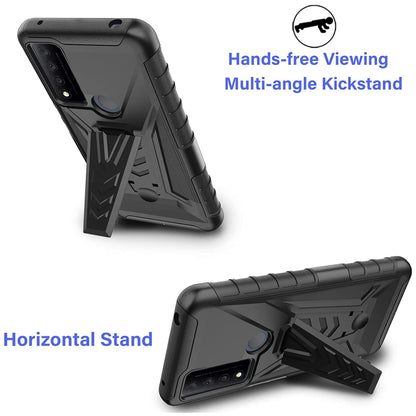 For Samsung Galaxy A13 5G Belt Clip Holster Dual Layer Shockproof with Clip On & Kickstand Heavy Duty Full Body Hybrid Black Phone Case Cover