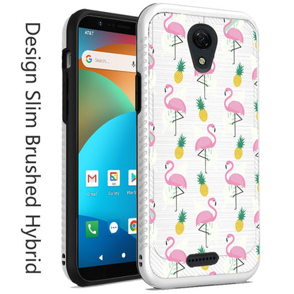 For AT&T Fusion Z, Motivate Cute Design Printed Pattern Fashion Brushed Texture Shockproof Dual Layer Hybrid Slim Rubber Protective  Phone Case Cover