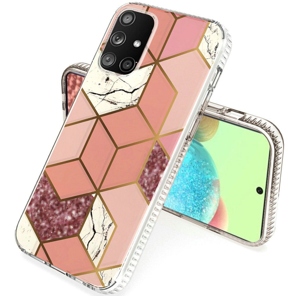 For Samsung Galaxy A71 5G Hybrid Design Graphic Fashion Colorful Sparkle Pattern Silicone Skin TPU Hard PC Armor Ultra Slim  Phone Case Cover