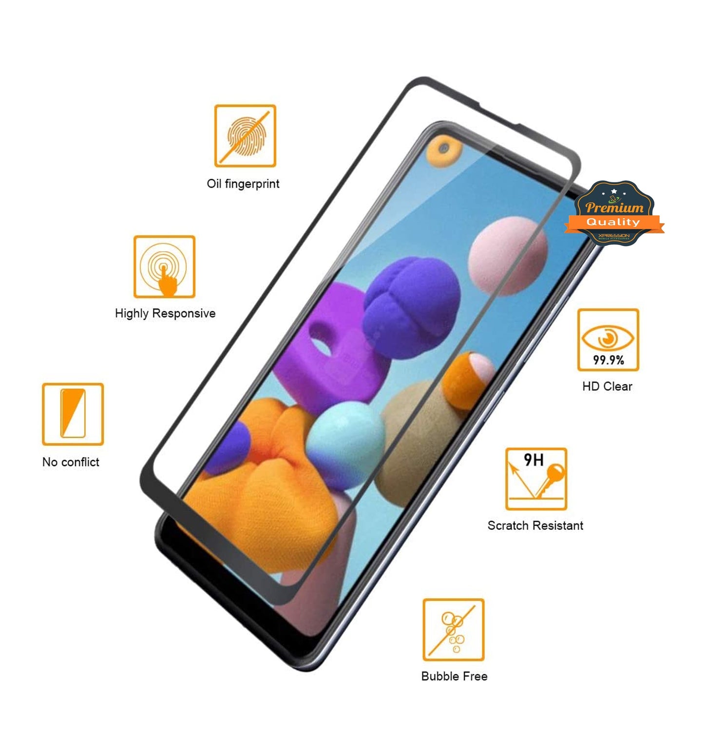 For Apple iPhone 14 /14 Pro Max Screen Protector, 9H Full Glue Adhesive Tempered Glass [3D Curved, Bubble Free] HD Glass  Screen Protector