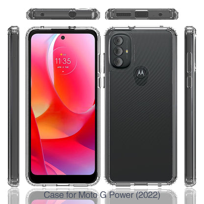 For Motorola Moto G Power 2022 Hybrid Transparent Clear Acrylic Back Hard PC & Soft TPU Full Protective Bumper Shock-Absorb  Phone Case Cover