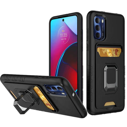 For Motorola Moto G Stylus 2022 4G Wallet Case Designed with Credit Card Holder & Magnetic Stand Kickstand Ring Heavy Duty Hybrid Armor  Phone Case Cover
