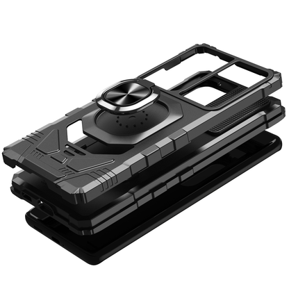 For Apple iPhone 14 (6.1") Hybrid Dual Layer with Rotate Magnetic Ring Stand Holder Kickstand, Rugged Shockproof  Phone Case Cover